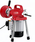 Heavy Duty Electric Drain Snake With Seamless Auto Feed Cable And Beefy 500 Watt Motor, featuring sturdy legs and auger.