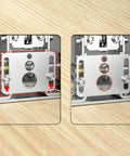 Close-up of Heavy Duty Drill Powered Wire Stripper Machine With Manual Hand Crank Option showing adjustable mechanism for cable stripping.