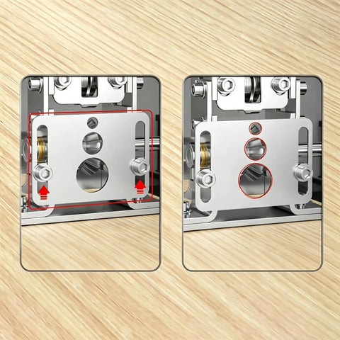 Close-up of Heavy Duty Drill Powered Wire Stripper Machine With Manual Hand Crank Option showing adjustable mechanism for cable stripping.