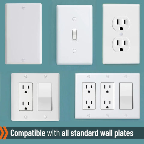 Outlet covers compatible with 75 Pack Wall Plate Screws Set With Slotted Oval Heads For Outlets And Light Switches