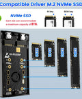 Rock Solid Dual Bay Raid Ssd Enclosure serving blazing fast twenty Gbps bandwidth for M2 NVMe drives with compatible M.2 SSDs.