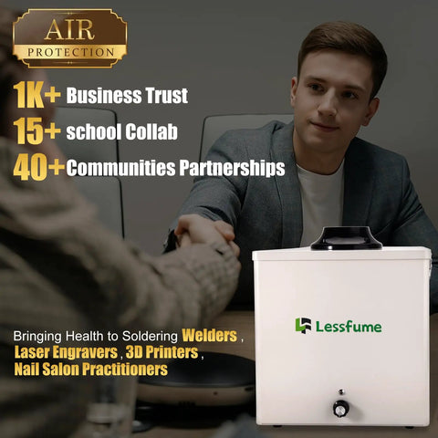105W Solder Fume Extractor With Big 2 In 1 HEPA Carbon Filter and handshake for business partnerships