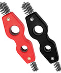 Hordion 2-pack 4-in-1 copper pipe cleaner brushes, red & black, deburring inner/outer thread cleaners (1/2in, 3/4in)