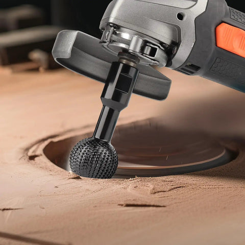 360 Degree Sphere Rotary Burr For Angle Grinders, Quick Wood Carving With Pro Grade Heavy Duty Steel Spherical Grinding Head
