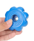 Close-up of Blue Ball Hand Wheel Valve Handles Set Of 6 No Fuss Easy Install Rotary Mini Handwheel For Fluid Control in hand