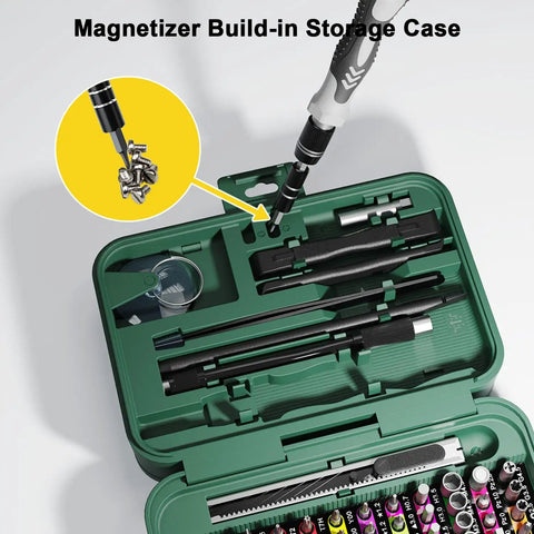 132 In 1 Mini Precision Screwdriver Set With Color Coded Bits Magnetic Tool Kit Built In Magnetizer Storage Case 108 Bits