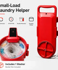 Ditch The Laundromat Grind With This Portable Bucket Washer Featuring A Dual Agitator And Adjustable Timer For Zero Sweat Cleaning. Red compact design for small loads.