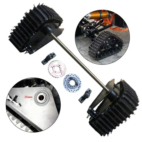 23.6 Inch Rear Axle Track Kit For Snowmobile ATV And Sand Beach Runs Gasoline Motor Replacement Easy Install All Terrain Traction Upgrade For Winter Snow And Mud US Stock