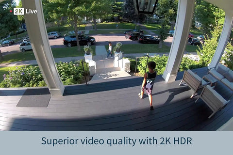 Pro 4 Spotlight Camera 1 Pack Wireless Home Security With 2K HDR Video Color Night Vision view from porch