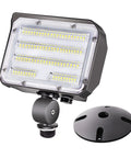 60W LED Flood Light With Knuckle Mount For Outdoor Security, Dusk To Dawn Photocell, 5000K Daylight White, 7800 Lumens, IP65 Waterproof