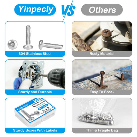 Rock Solid 20 Pack M4 X 35mm Pan Head Machine Screws Crafted From Top Shelf 304 Stainless Steel With Phillips Cross Drive for durability.
