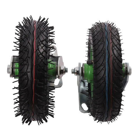 Eight Inch Pneumatic Caster Wheels Heavy Duty Rubber Inflatable Tires four piece set with two rigid and two swivel wheels.