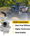 PZ20 Carburetor Kit Fits 50cc to 125cc Chinese Kids ATVs Quad Go Karts With 4 Stroke Engines, showcasing ATV application.