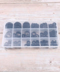 Premium Rubber Seal Ring Grommet Kit With 125 Black Grommets In Handy Plastic Storage Box For Faucets, Hoses, Electric Appliances And Fittings Elastic Heat Resistant Pollution Free Easy Replacement.