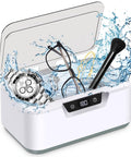 High Frequency Ultrasonic Jewelry Cleaner Machine 48KHz Killer Clean with watches, glasses, brush, digital timer, and open lid