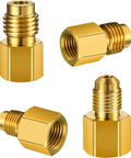 4 Piece R134A Refrigerant Tank Adapter Set For Car Air Conditioning Service, brass adapters with half and quarter inch fittings