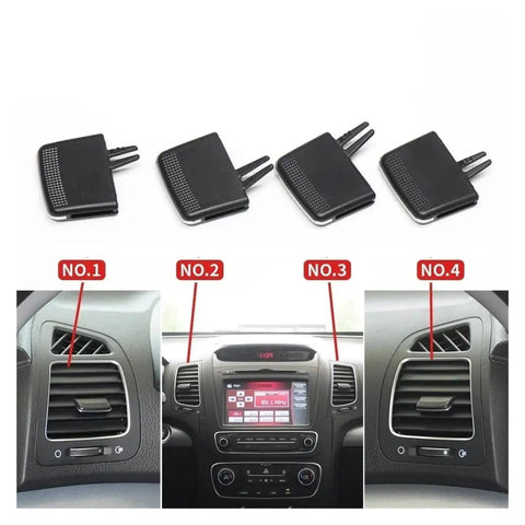 Air Vent Clip For Kia Sorento 2011 2018 Easy Install Adjustable AC Vent Clip 97410 2P100 Boost Airflow And Direct The Cool Breeze Inside Your Ride For A Cooler Fresher Ride black ABS AC vent clip set with chrome trim for dashboard vent replacement
