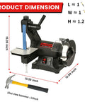 Hardcore Low Speed Bench Grinder Combines One By Thirty Inch Sanding Belt With Six Inch Finishing Disc For Precision Metalwork Knife Crafting And Tool Fix Ups Smooth Handling Shop Beast dimensions with hammer measurement