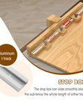 DIY Crosscut Table Saw Sled Kit With Guide Booklet For Building Your Own Tablesaw showing aluminum T-track and stop box feature.