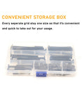 Convenient storage box for Crib Screws Kit M6 1.0 Black Hex Socket Cap Bolts with 10mm barrel nuts for beds complete set