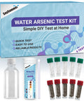 Arsenic Water Test Kit With 5 Tests For Drinking Well And Tank Water Ranges Up To 500 Ppb Or 0.5 Ppm, includes test strips and vials.