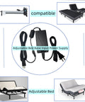 Premium Fesasn 29V2A Electric Power Adapter For Extend Ergo Sealy Ease Serta Adjustable Bed Frame with input power supply.