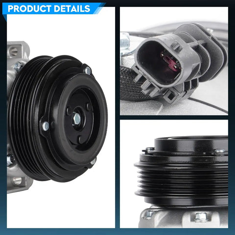 Straight Up Solid Air Conditioning AC Compressor With Clutch Clean Swap For Chevrolet Cruze 1.4L close-up of clutch and electrical connector.