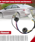 Rear Tail Light Socket And Wiring Harness Replacement For Hyundai Sonata Sedan 2011 2012 2013 2014 2.0L 2.4L Direct Fit 92450-3Q000