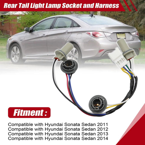 Rear Tail Light Socket And Wiring Harness Replacement For Hyundai Sonata Sedan 2011 2012 2013 2014 2.0L 2.4L Direct Fit 92450-3Q000