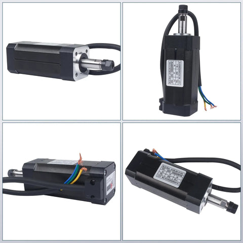 24V DC Brushless Spindle Motor with 10800 RPM and 104W output air cooled for CNC router milling machines 42mm ER8 collet