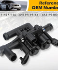 Oem Grade Heater Control Valve Water Flow Regulator Fits Bmw F01 F02 F10 5 7 Series, black plastic with coolant ports.