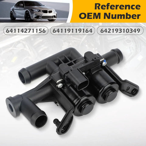 Oem Grade Heater Control Valve Water Flow Regulator Fits Bmw F01 F02 F10 5 7 Series, black plastic with coolant ports.
