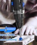 Premium Tungsten Carbide Forstner Drill Bit Set With Quick Fit Hex Shank For Dang Precise Woodworking and Plywood Drilling Up to One Inch Three Eighths in use on wood surface.