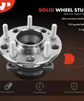 Two Pack Rear Wheel Bearing And Hub Assembly With ABS For Hyundai And Kia 5-Lug showing anti-corrosion coating and solid wheel stud