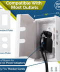 Dual Lock Outlet Cover Box For Baby Proofing 2 Pack Easy 3 Step Install With Screws Extra Inside Space For Plugs Patented Safety Design