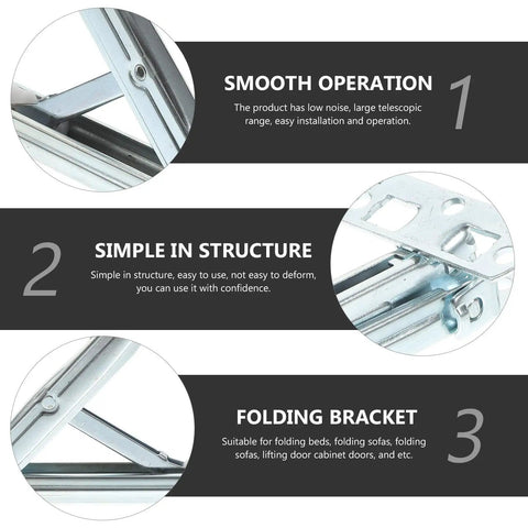 Adjustable Iron Lifting Hinge Bracket for Cabinet Doors and Storage Boxes with large telescopic range features