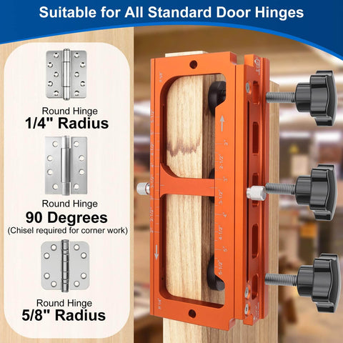 All-In-One Door Installation Kit With Hinge Jig, Lock Bore Template, And Latch Mounting Tools, Aluminum Alloy Hinge Slot Template