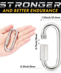 Hand holding Heavy Duty 304 Stainless Steel Chain Quick Links Set Of 6 High Strength Chain Connectors, size comparison shown.