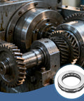 Two uxcell thrust ball bearings, chrome steel, 40mm bore, 60mm OD, 13mm thick, shown near gears.