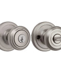 Cameron Entry Door Knob With Lock And Key Pick Resistant Secure Keyed Exterior Handle For Front Door And Bedroom Satin Nickel Finish