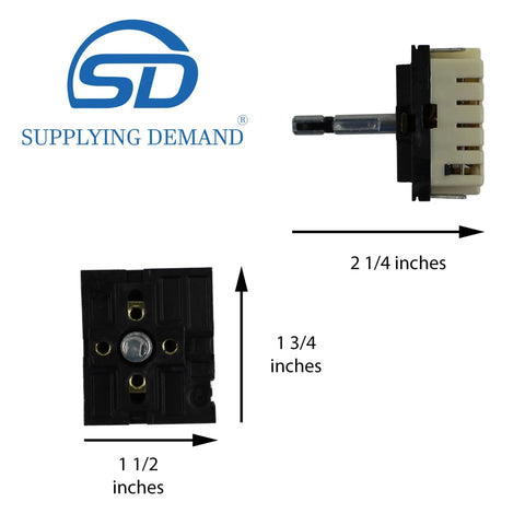 DG44-01002A 2087510 Electric Range Infinite Control Switch Replacement For Dual Surface Elements Fits Model Specific Ranges 240V 15A Energy Regulator AP4337066 PS4240803 Easy Install, black beige switch, 1 3/4 x 1 1/2 inches