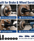 Complete Wheel Hub Resurfacing Kit with Pro Hub Cleaning Tool and Wheel Stud Cleaner in use for automotive maintenance.