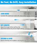 Ultra Long Tension Curtain Rod 41 To 185 Inches No Drilling Install For Patio Windows And Room Dividers setup guide