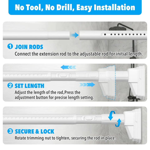 Ultra Long Tension Curtain Rod 41 To 185 Inches No Drilling Install For Patio Windows And Room Dividers setup guide
