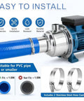 Badass Heavy Duty 2.5 Inch X 20 Foot PVC Dust Collection Hose With Steel Wire Coil Ultra Flexible Clear Air Transfer Tube For Shop Vacs Woodworking And Sawdust Debris Cleanup Built Tough For Hella Long Lasting Use connected to a pump with stainless steel clamps.