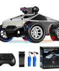All Terrain RC Car With 720P HD FPV Camera And LED Lights For Real Time Live Video From Your Phone Rechargeable Battery Powered Remote Control Truck 1 To 28 Scale Durable Toy Vehicle Gifts For Kids Boys And Girls with controller and box