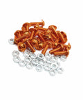 25 Pcs M6 Orange Aluminum Alloy Hex Socket Head Motorcycle Bolts Screws Nuts Set For Tough Long Lasting Ride