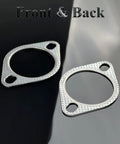 YAMAKATO 2.5-inch 2-bolt high-temp exhaust gasket pair; metal gaskets with 4 mounting holes, 62mm bore, front view.