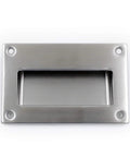 Concealed Recessed Flush Pulls 5 Inch By Three And One Quarter Inch Brushed Nickel Rectangular Hidden Handles, top view
