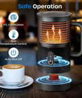 4 In 1 Automatic Milk Frother And Steamer For Coffee Lovers Hot Chocolate Maker Warm And Cold Foam For Lattes Cappuccinos Macchiatos And More 8.1 Ounce 240 Milliliter Capacity One Touch Programs next to a cup of cappuccino